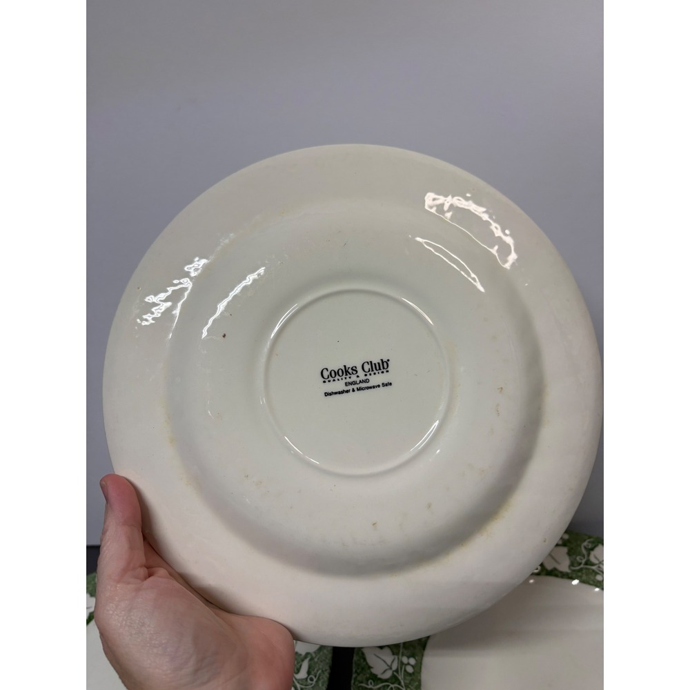 Cooks Club England Green Ivy Luncheon Plates Set of 4 Scalloped Edge 10 Inch - Picture 5 of 7